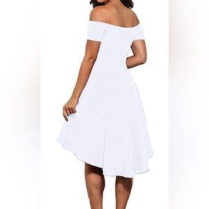 Off the shoulder white dress